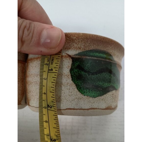 VTG Studio Pottery Stoneware Appetizer Dish With Handle Handmade Divided Signed - Picture 12 of 12